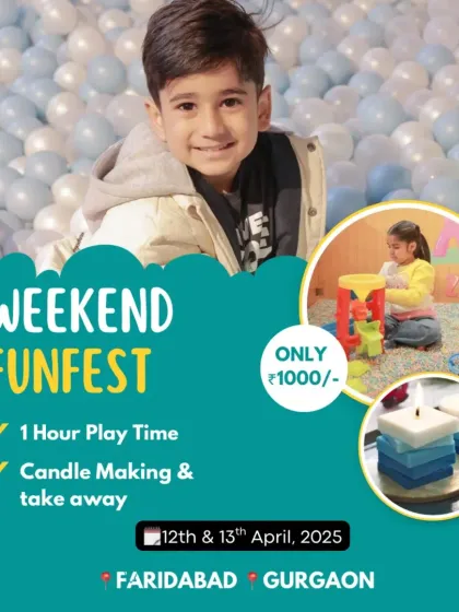 Our Weekend Funfest combined an hour of play time with a creative candle-making workshop where kids could make and take home their own creations.