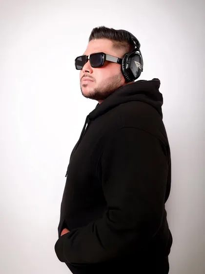 A side profile with headphones on. This shot is all about my connection to the music.