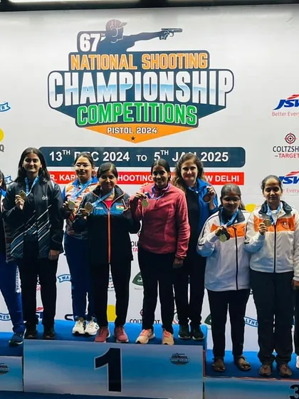 The winners' podium filled with my students at the 67th National Shooting Championship. Seeing so many of our athletes succeed together is a testament to our team's collective strength and spirit.