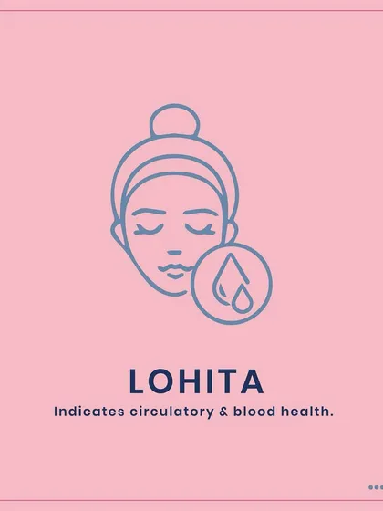 Lohita is the second layer of the skin and is red in color. Its health indicates the quality of our blood and circulation, which is vital for a radiant complexion.