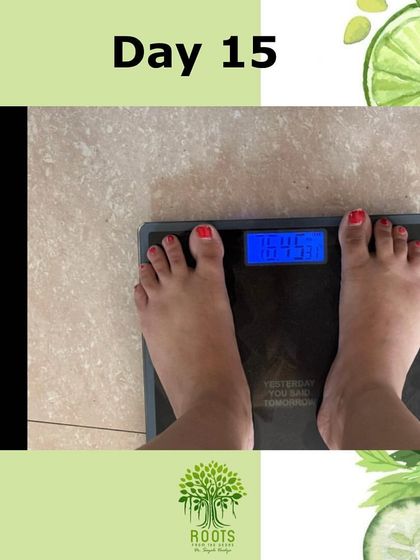 Just 15 days later, progress is already visible. The focus on root cause healing, not just calorie cutting, helps the body respond effectively and naturally.