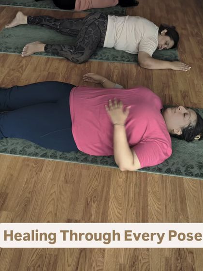 Healing through every pose. This image captures a moment of restorative rest, allowing the body to release tension and the mind to find peace.