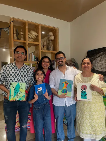 Art is a wonderful way to bring the whole family together. We love seeing multiple generations, from kids to grandparents, sitting side-by-side and creating their own masterpieces during our weekend sessions.