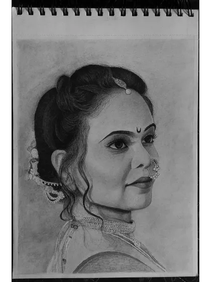 This was an urgent project completed in just 24 hours. It shows my ability to work on a deadline without compromising on the details, like the traditional nose ring and jewelry.