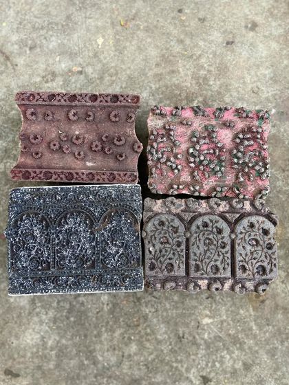 A collection of vintage blocks inspired by the beauty of architectural structures. From ornate arches to intricate window grills, these designs fuse two distinct craftsmanships into beautiful patterns for saree borders and more.