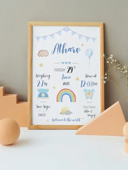 I created these baby biography frames to capture all the precious details of a newborn's arrival. This design includes the baby's name, birth date, weight, and zodiac sign, all presented in a beautiful, modern layout that makes a timeless keepsake for any nursery wall.