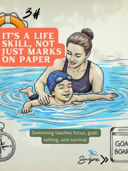 Swimming is a life skill, not just marks on paper. It teaches focus, goal-setting, and survival skills that have lifelong value.