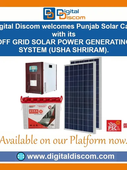 Explore the Off-Grid Solar Power Generating System from Punjab Solar Care, featuring Usha Shriram components for a complete setup.