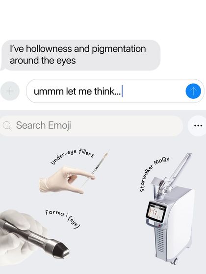 For concerns like under-eye hollowness and pigmentation, I use a combination approach. Dermal fillers can restore volume, Forma I tightens the delicate skin, and the Starwalker MaQX laser can address pigmentation for a complete rejuvenation.