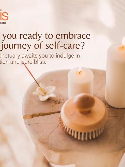 Are you ready to embrace the journey of self-care? Our sanctuary, with its calming elements like candles, natural wood, and soft brushes, awaits to indulge you in relaxation and pure bliss.