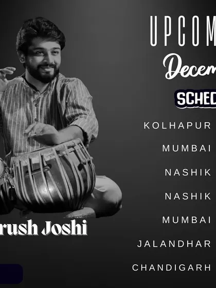My concert schedule for December, covering cities from Kolhapur and Mumbai to Jalandhar and Chandigarh in Punjab.