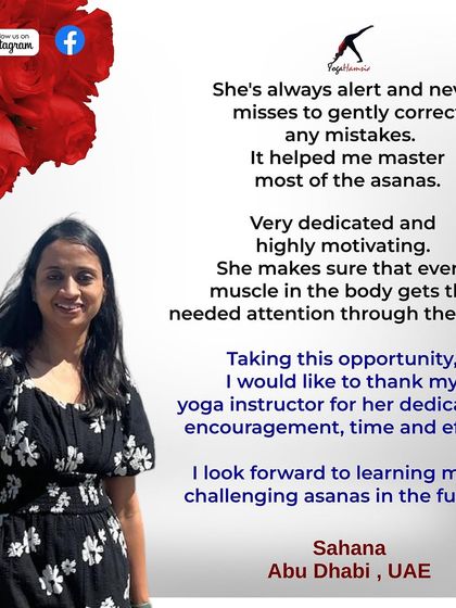 A duplicate of Sahana's testimonial about my dedication and motivating teaching style.