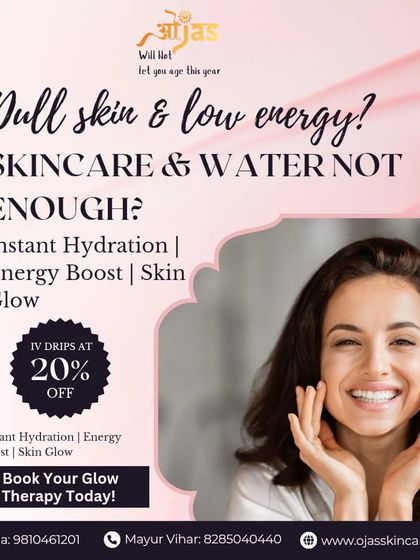 If your regular skincare routine isn't enough to combat dull skin and low energy, our IV Drips can help. They provide instant hydration and an energy boost for a glow that comes from within. Book your glow therapy today at 20% off.