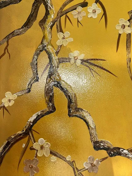 An extreme close-up of the texture on the tree branches.