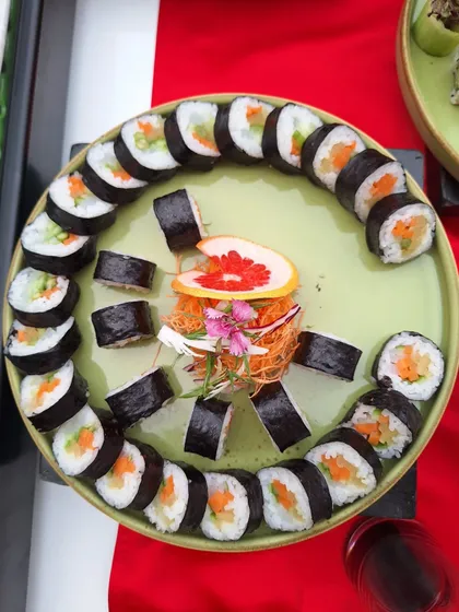 A beautiful platter of sushi from the extensive brunch spread.
