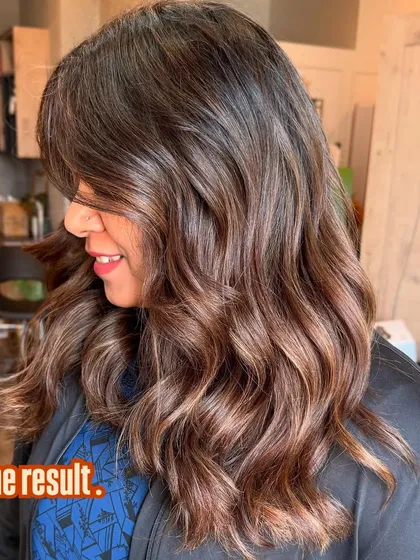The final result of a beautiful terracotta blend. The warm, earthy tones are perfectly blended for a natural yet impactful look.