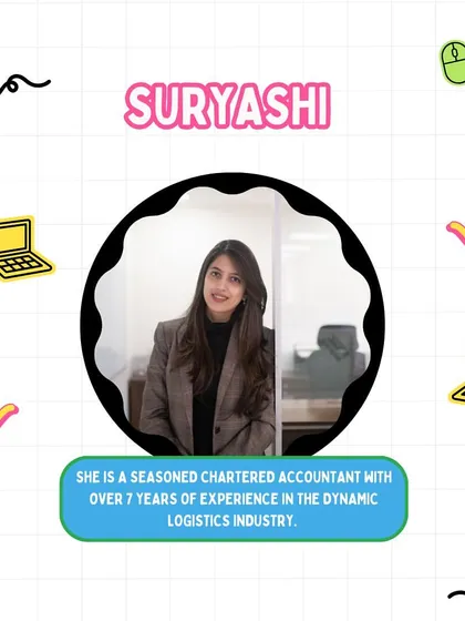 Meet our founder, Suryashi. A seasoned chartered accountant with over 7 years of experience in logistics, her expertise ensures our events are flawlessly executed.