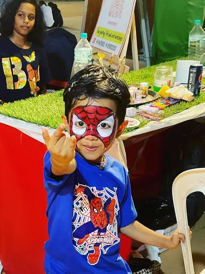We assemble heroes too. This detailed Spider-Man face paint is a favourite among young adventurers, making them feel like they can shoot webs and save the day. We offer a wide range of superhero designs.