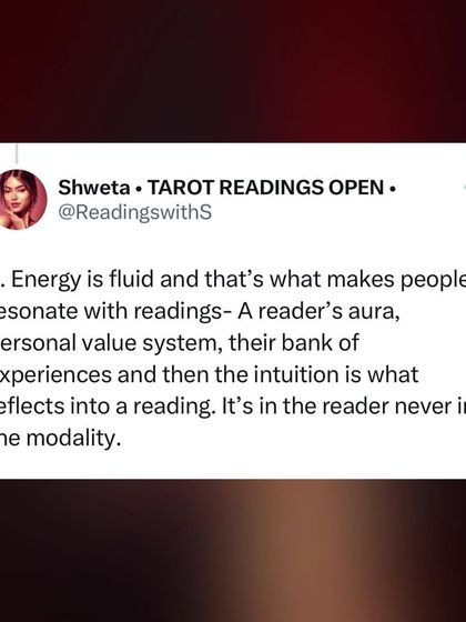 Energy is fluid. What makes people resonate with a reading is the reader's aura, their personal value system, and their bank of experiences. The magic is in the reader, never just in the modality.