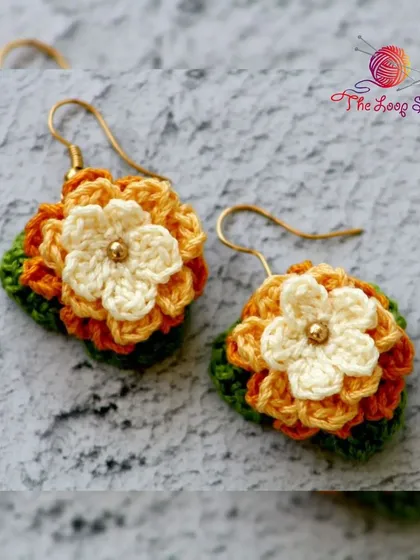 Another lovely color variation of my floral earrings, this time in warm orange and yellow tones.