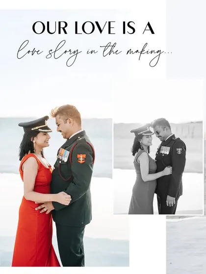 A collage from a unique army uniform themed shoot, blending color and black and white for a powerful, storytelling effect.