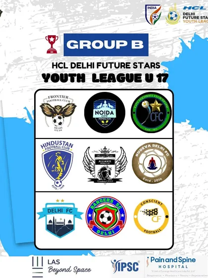 Our U-17 team's group for the HCL Delhi Future Stars Youth League. We are prepared to face every opponent in Group B.