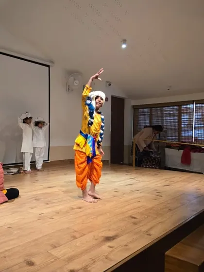 A young actor practices his part during a rehearsal. Our space provides a safe and encouraging environment for children to step out of their comfort zones and explore their potential.