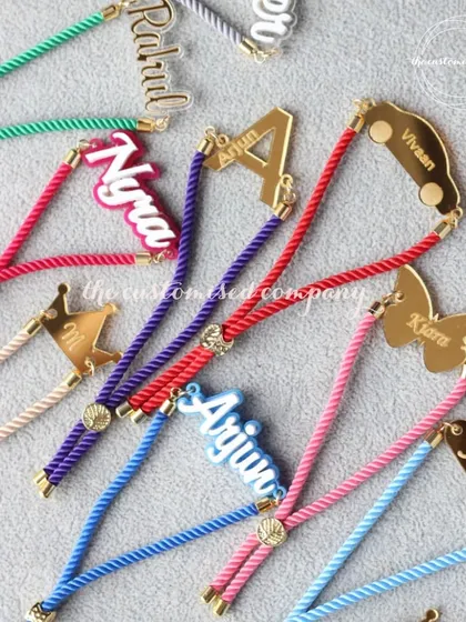 The perfect Rakhi is a thread that tells a story. I offer a wide array of personalized rakhis, from custom nameplates and initials to fun shapes like cars and butterflies, ensuring a unique bond for every sibling.
