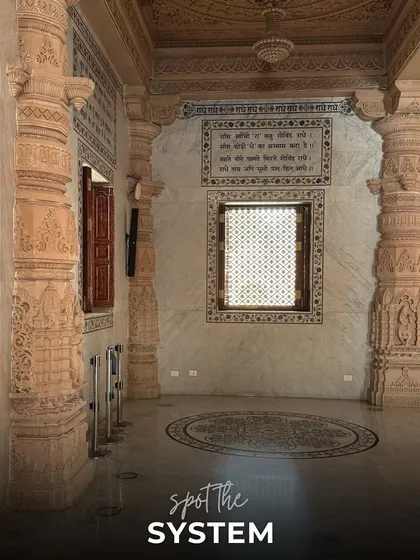 The best technology is often the one you don't see. In this temple hall, our challenge was to fill the space with immersive sound without disrupting the intricate architecture. This image is a testament to our philosophy of discreet installation; the powerful K-array system is perfectly integrated and almost invisible.