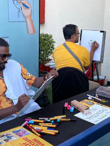 My team and I hard at work at our booth. We are equipped to handle the high demand at large festivals.