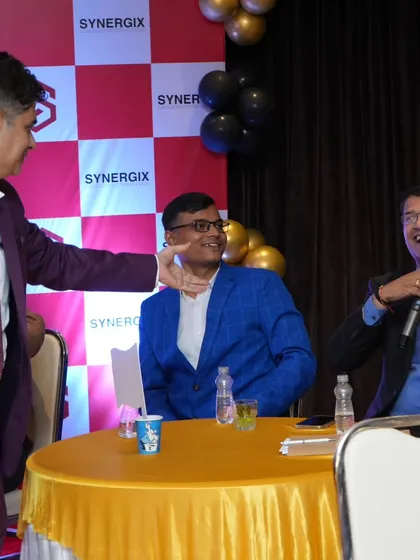 The best part of my job is connecting with people. Sharing a laugh with the audience, whether they are on stage or in their seats, is what makes an event feel personal and memorable. This was during an interactive session at the Synergix annual rewards event.