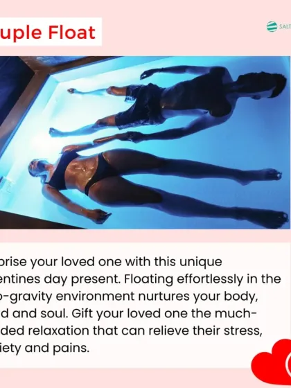 Surprise your loved one with a unique Valentine's Day present. Floating effortlessly together nurtures the body, mind, and soul, relieving stress and anxiety.