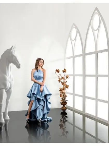 Creating a bold reality with the gorgeous Sussanne Khan for a campaign with The House of Abhinandan Lodha. This shot blends high fashion with surreal, artistic interior design.