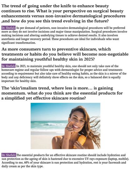 In this Flitz Media Magazine article, I discuss the future of skincare, including the rise of non-invasive procedures and the importance of a balanced diet for maintaining youthful, healthy skin.