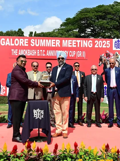The Amokbash B.T.C. Anniversary Cup (Grade II) presentation. This partnership with an events and production company showcases the B2B networking opportunities available at our races.