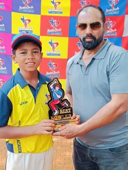 This U-10 player's sharp skills on the field earned him the Best Bowler award, highlighting his potential as a future pace or spin specialist.