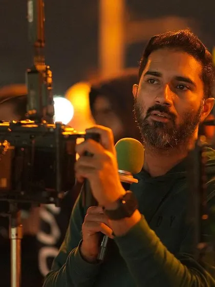 A close-up shot of me directing the action. My focus is always on the details that make a stunt believable and exciting for the audience.