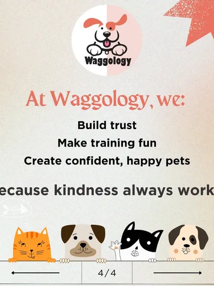 At Waggology, my mission is simple: build trust, make training fun, and create confident, happy pets. I stand by the principle that kindness and understanding always work.