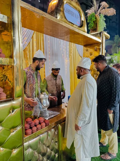The Kashmiri Kahwa counter is an experience in itself, showcasing a piece of cultural heritage.