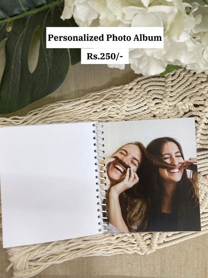 An inside page of the personalized photo album, showing a full-page photo print. The spiral binding allows the book to lay flat for easy viewing.