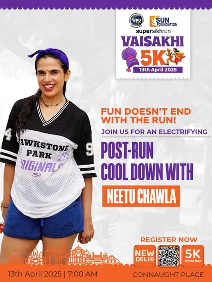 Here's the official poster for the Vaisakhi 5K Run, where I led the post-run cool-down session. These events are all about community, celebration, and of course, lots of dancing.