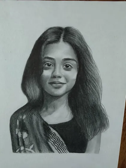 This portrait sketch shows my ability to capture a natural and friendly expression.