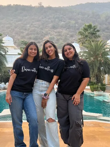 My team and I at a destination wedding in Udaipur. We go wherever you are to make sure your wedding dances are perfect.
