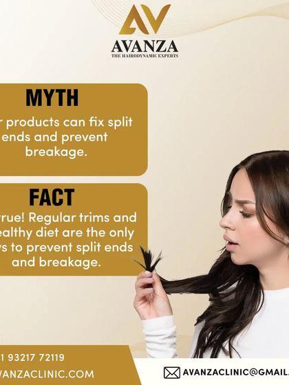 It's a myth that hair products can fix split ends. While some products can temporarily seal them, the only true way to prevent breakage and get rid of split ends is through regular trims and a healthy diet.