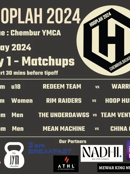 The Day 1 matchups for Hooplah '24, kicking off the tournament.