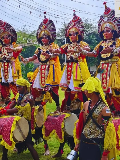 We bring authentic cultural experiences to your wedding. This troupe of traditional Yakshagana performers, with their vibrant costumes and energetic drumming, adds a powerful and memorable element of heritage to the celebration.