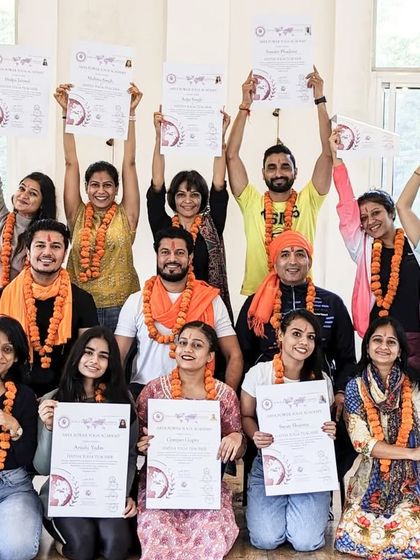 The joy of achievement. Our newly certified teachers celebrate the successful completion of their transformative journey with us.