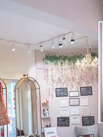 A detail shot of the bride's stunning lehenga hanging in the bridal suite. I believe in capturing every beautiful element that makes the day special.