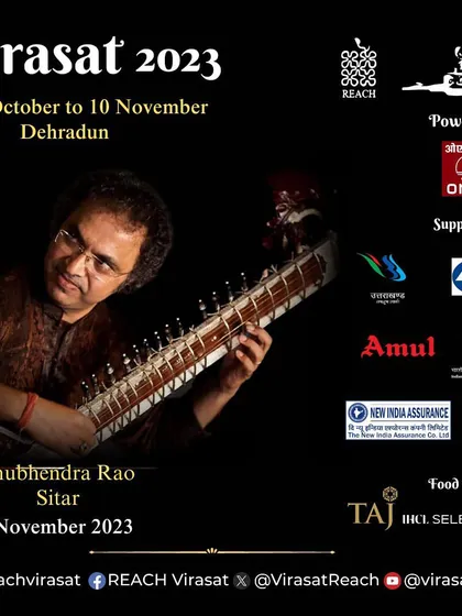 A poster for the Virasat arts festival in Dehradun. I am always happy to perform at festivals that celebrate our rich cultural heritage.