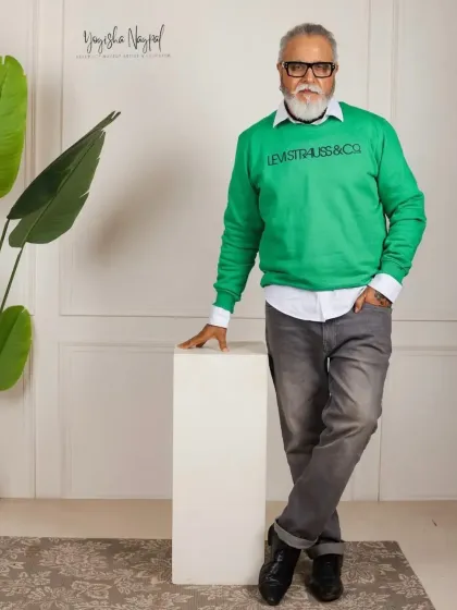 Another shot of the celebrity actor, showcasing his confident pose and the flawless makeup that enhances his charismatic presence.